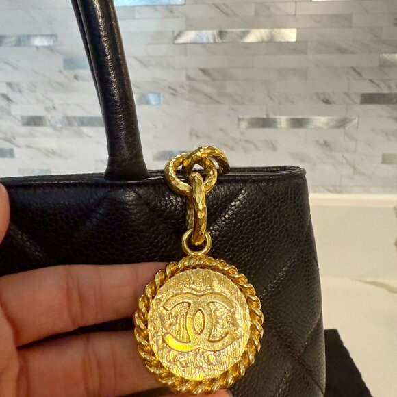 Authentic Chanel Caviar Quilted Medallion Tote Bag – Black - Picture 6 of 12